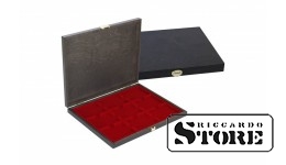 CARUS-1 case made of natural wood with dark red tray for storing 9 slabbed coins sized 63x85 mm from American grading companies