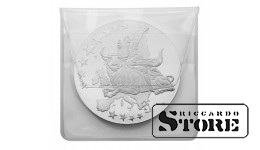 Coin bags made of transparent polymer film, 64 x 64 mm, pack of 500
