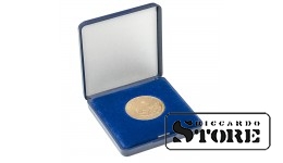 Case with blue velvet insert for storing coins and coin capsules up to 33 mm in diameter. Provides secure protection and convenient storage for collectors.