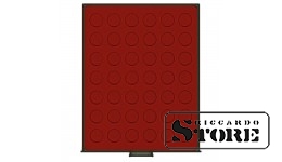 RAUCHGLAS numismatic box with 42 round compartments for coins up to 27.5 mm in diameter, ideal for 5 euro coins from Germany