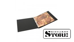 Empty Karat leather ring binder, black color.