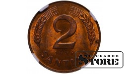 Läti, 2 Santimi, 1939 aasta, pronks, NGC, MS 64 RB