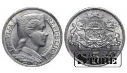 Латвия, 5 латов 1931 г., серебро, NGC MS 61, KM#9