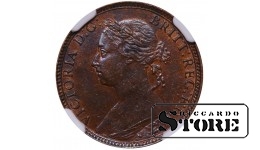 Ühendkuningriik, 1 Farthing, 1881 aasta, pronks, NGC, AU 55 BN