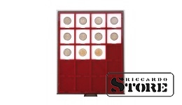 Dark red velour tray, model 2722E, designed for coins with a diameter of 50 mm. An excellent choice for neat storage and display of medium-sized collectible coins.