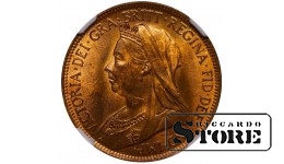 Suurbritannia, ½ penni, 1901. aasta, NGC MS 63 RB