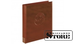 Empty "Half Penny" ring binder, dark brown color.