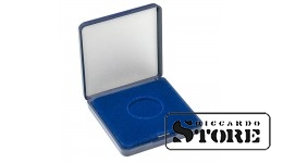 Case with blue insert for coins / coin capsules with outer diameter up to 28.5 mm