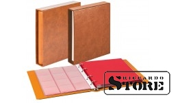 Set with CLASSIC coin album of the Karat system and protective slipcase, light brown color.