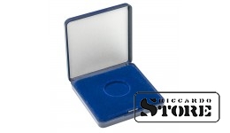 Case with blue insert for coins / coin capsules with outer diameter up to 26 mm