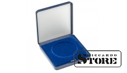 Case with blue velvet insert for storing coins and coin capsules up to 46 mm in diameter. Provides secure protection and convenient storage for collectors.