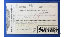 Argentina 1930 8 Dollars Cheque
