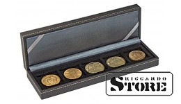 Numismatic case NERA S with 5 square compartments for coins/coin capsules with outer diameter up to 40 mm