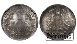 Saksamaa, 1 mark, 1886. aasta, D, hõbe, NGC MS 67, Top Pop