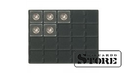 Black velour tray 2122СE with a diameter of 50 mm for storing coins and medals.
