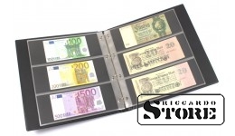 KOBRA large format banknote album with 20 three-section sheets, black
