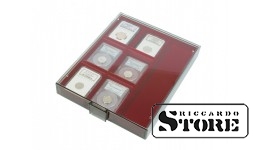 Collectible box in RAUCHGLAS modification with 3 compartments and the possibility to divide into smaller cells, size 65x280x29 mm.
