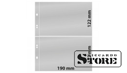 Universal numismatic sheets for the Multi Collect system with 2 pockets (122 mm), transparent. Pack of 10 sheets.