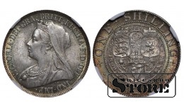 Suurbritannia, 1 shilling, 1897. aasta, NGC MS 63