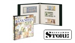 Banknote album with 10 transparent pages (2 types), white interleaves, and protective slipcase, model 814.