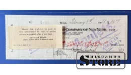 Latvia 1928 36 dollars and 45 cents Cheque