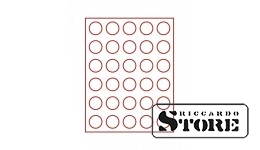 Dark red velour tray, model 2701E, designed for coins with a diameter of 36 mm. Perfect for neat storage and display of medium-sized collectible coins.