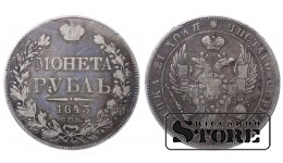 Vene Impeerium, 1 rubla, 1843. aasta, SPB-ACh, PCGS VF Detail, Nikolai I