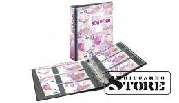 PUBLICA M album for souvenir euro banknotes with 10 double-sided polymer sheets, holds up to 60 banknotes.