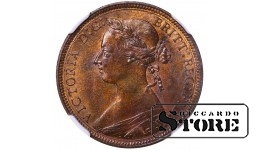 United Kingdom, ½ Penny 1893, Queen Victoria “Bun Head”, Bronze, NGC MS 64 BN, Top Pop, KM#754