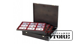 CARUS case made of natural wood for storing 36 slabbed coins sized 63x85 mm from American grading companies