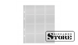 Multi Collect numismatic sheets for holding 12 coins up to 50 mm diameter, with black spacer sheets. Pack of 5.