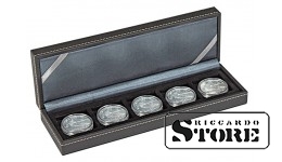 Numismatic case NERA S with 5 square compartments for coins/coin capsules with outer diameter up to 40 mm