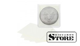 Transparent thick polymer film coin bags, set with coin subscription cards