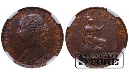 Ühendkuningriik, 1 Farthing, 1881 aasta, pronks, NGC, AU 55 BN