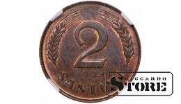 Läti, 2 santīmi, 1939 aasta, NGC, MS 63 BN