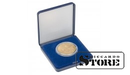 Elegant case with blue tray designed for storing coins or coin capsules with an outer diameter of up to 40 mm. A perfect solution for displaying and securely keeping your collection.