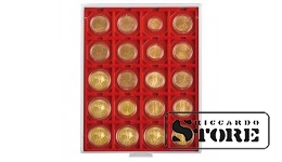 STANDARD Numismatic Box with 20 Square Compartments for Coin Frames 50х50 mm/Coin Capsules