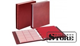 Set with CLASSIC coin album of the Karat system and protective case, cherry red color