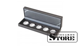 Numismatic case NERA S designed to hold 5 ten-euro coins in coin capsules. Capsules are included for secure protection of each coin. Perfect for euro collectors.