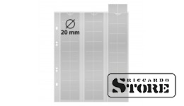 Multi Collect system numismatic sheets for 54 coins up to 20 mm diameter, black spacer sheets, pack of 5 sheets.