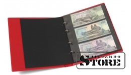 KOBRA banknote album in double FDC format with 10 sheets, red