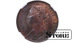 United Kingdom, 1 Farthing 1881, Queen Victoria, NGC MS 64 BN, Top Pop