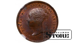 Suurbritannia, ½ farthing, 1844. aasta, NGC MS 62 BN