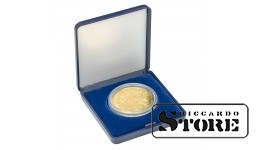 Case with blue velvet insert for storing coins and coin capsules up to 46 mm in diameter. Provides secure protection and convenient storage for collectors.