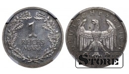 Saksamaa, 1 rehkismärk, 1925 A (Berliin), hõbe, NGC PF 65