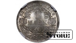 Saksamaa, 1 mark, 1886. aasta, D, hõbe, NGC MS 67, Top Pop