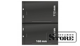 Multi Collect numismatic sheets with 2 pockets 168 x 112 mm, black color. Pack of 10 sheets.