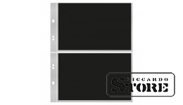 Universal numismatic sheets for the Multi Collect system with 2 pockets (185 × 120 mm), transparent, with a black insert. Pack of 10 sheets.