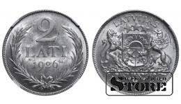 Latvia 2 Lati 1926 NGC MS 62 (8582799-016)