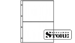 Transparent sheets for A4 albums with 2 pockets (220 mm × 150 mm). Pack of 10 sheets.